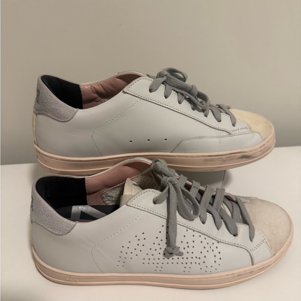 P448 White and Pink Sneakers